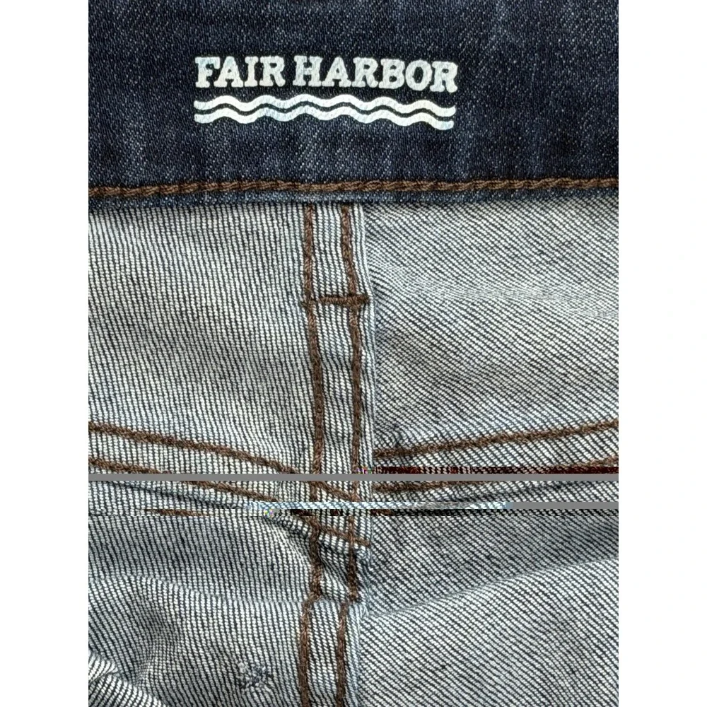 Fair Harbor Jeans Mens 34x32 Blue Deep Sea Wash Stretch Straight Leg Denim
